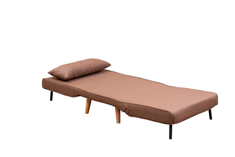 Fotel rozkładany Pollely brązowy