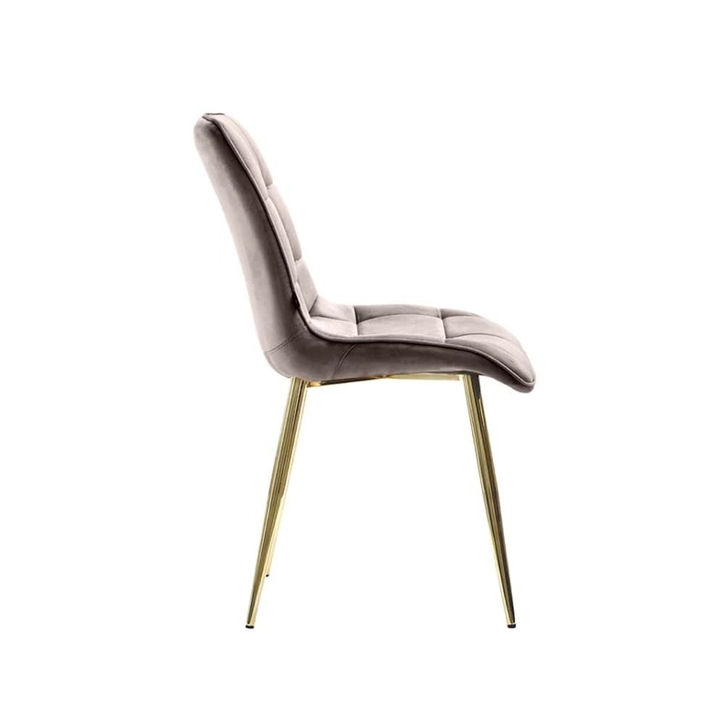 Krzesło tapicerowane Briare szaro - złote - Selsey