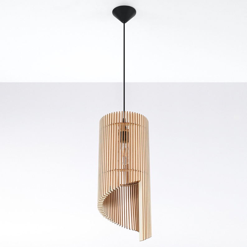 Lampa wisząca Axelo drewniana średnica 21 cm