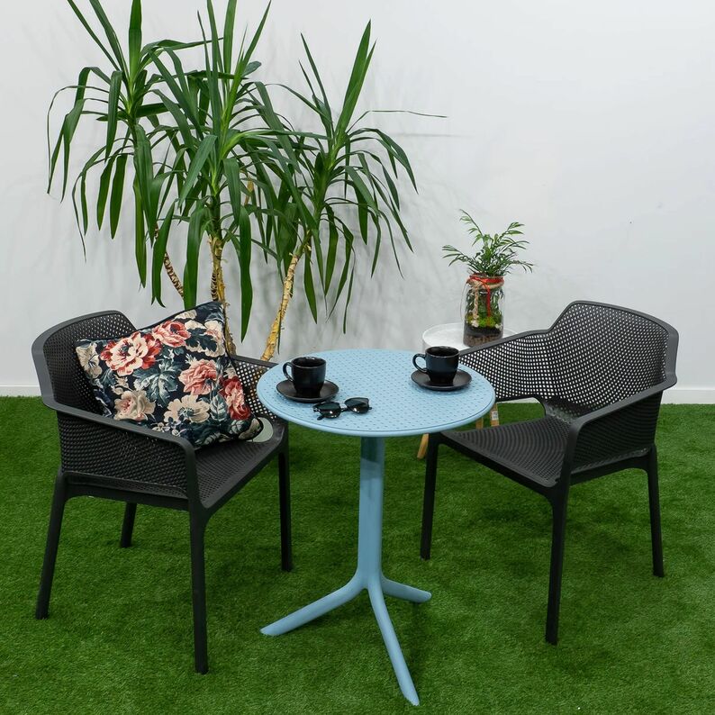 Okrągły stół ogrodowy Step Nardi 60 cm z certyfikowanego tworzywa jasnoniebieski