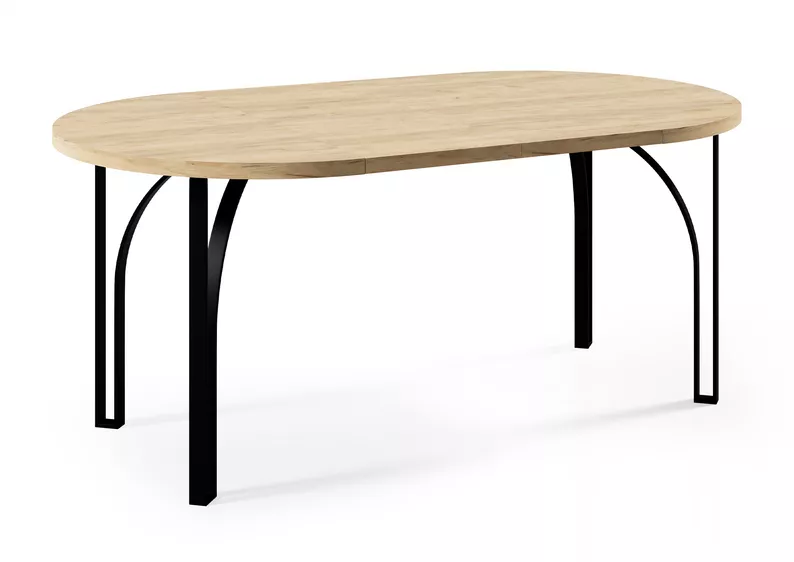 Stół okrągły Ortsano rozkładany 120 cm Dąb Craft Złoty