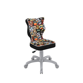 Krzesło biurowe młodzieżowe Petit z motywem zwierząt na szarej podstawie rozmiar 4