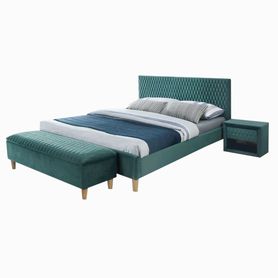 Łóżko tapicerowane Nuvea zielone 160x200 cm