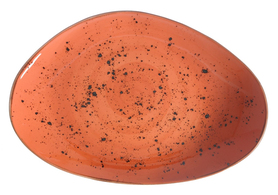 Zestaw sześciu talerzy Finnte o nieregularnym kształcie 21x35 cm pomarańczowy
