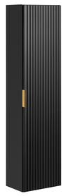 Regał łazienkowy Temirni 35 cm wiszący czarny ze złotym uchwytem lamele