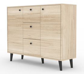 Komoda dwudrzwiowa Tallanzi 120 cm sonoma z czarnymi nóżkami
