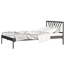 Łóżko dwuosobowe Torsey z zagłówkiem metalowe czarne