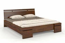 Łóżko Lopar z drewna sosnowego 160x200 cm Orzech