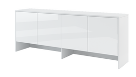 Nadstawka Bed Concept z czterema zamykanymi szafkami 80 cm Biały mat / Biały połysk