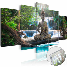 Obraz na plexi - Budda i wodospad