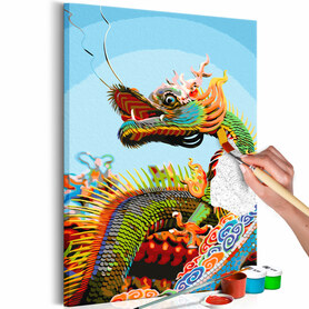 Obraz do samodzielnego malowania Kolorowy Dragon