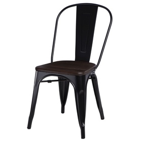 Krzesło Paris Wood czarne - sosna szczotkowana