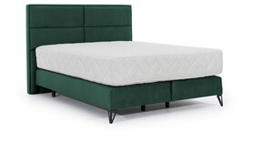 Łóżko kontynentalne 180x200 cm Fabeiro zielone w tkaninie hydrofobowej