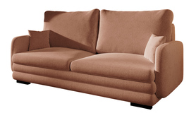 Sofa trzyosobowa Lincino miedziana w tkaninie łatwoczyszczącej