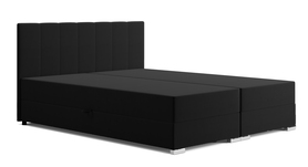 Łóżko kontynentalne 140x200 cm Moluki z pojemnikami czarne velvet