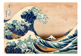 Fototapeta Hokusai: Wielka fala w Kanagawie reprodukcja 400x280 cm