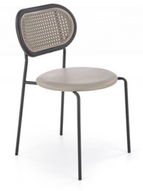 Krzesło z tworzywa Haplest technoratan/ekoskóra szare