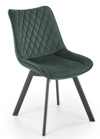 Krzesło tapicerowane Chanen z ozdobnym pikowaniem zielone