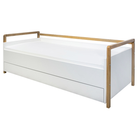 Łóżko dla dzieci Viotte z materacem i pojemnikiem na pościel białe