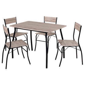 Stół z krzesłami Ructivess dąb-czarny