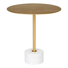 Okrągły stolik kawowy Prossan 51 cm metalowy w kolorze mosiądzu
