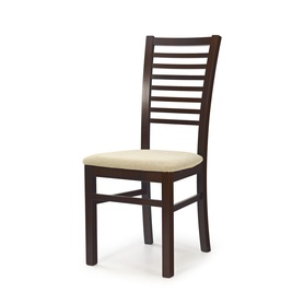 Krzesło tapicerowane Lozari ciemny orzech z beżowym