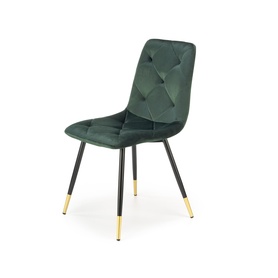 Krzesło tapicerowane Arongoron pikowane zielone