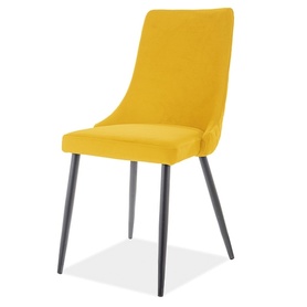 Krzesło tapicerowane Tallin żółte tkanina hydrofobowa