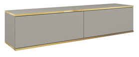 Szafka RTV Mucalma 135 cm szara ze złotymi wstawkami