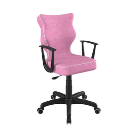 Krzesło biurowe młodzieżowe Norm różowe na czarnej podstawie rozmiar 5