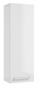 Szafka łazienkowa wysoka Modullac 30 cm wisząca biały połysk z białym uchwytem
