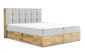 Łóżko kontynentalne Molinella 180x200 z dwoma pojemnikami i materacem szare