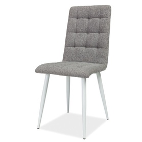 Krzesło tapicerowane Molveno szare na białej podstawie