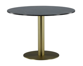 Stół do jadalni Hourine okrągły 106x106 cm marmur/złota podstawa