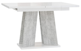 Stół rozkładany Mufo 120-160x90 cm biały połysk/beton