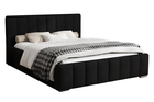 Łóżko tapicerowane 160x200 cm Wolte z pojemnikiem czarne w tkaninie hydrofobowej