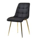 Krzesło tapicerowane Briare czarne na złotej podstawie obrotowe