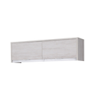 Półka Rikno 120 cm wisząca zamykana Dąb biały / Biały połysk 