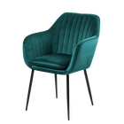 Krzesło tapicerowane Elidi butelkowa zieleń na metalowej podstawie