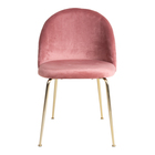 Krzesło tapicerowane Rallsy różowe na złotej podstawie