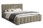 Łóżko tapicerowane 180x200 cm Wolte z pojemnikiem jasnobrązowe w tkaninie hydrofobowej