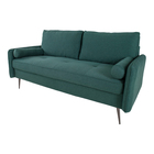 Sofa dwuosobowa Senga ciemnozielona na czarnych nóżkach
