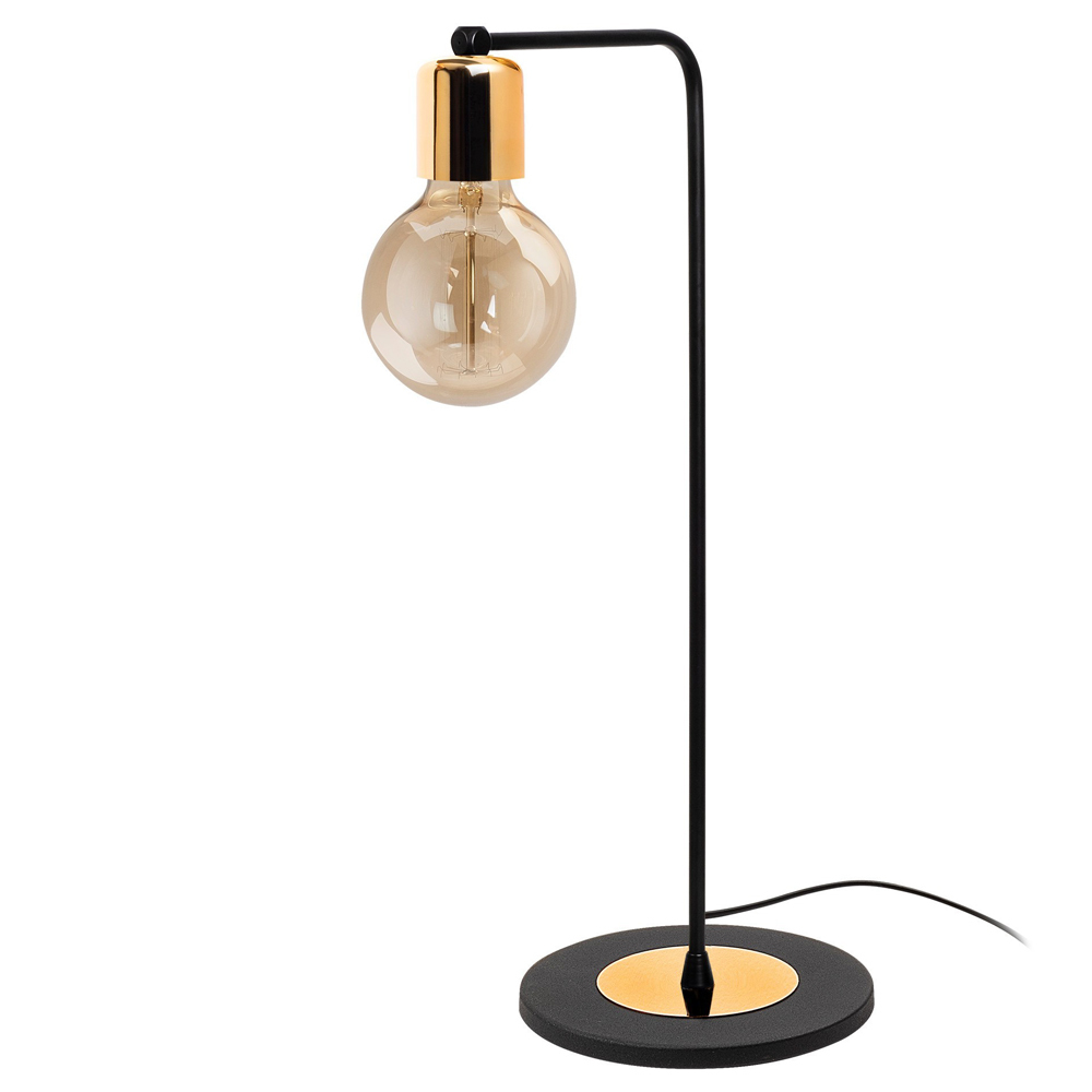 Lampa stołowa Herpo średnica 17 cm czarna/złota-Zdjęcie-0